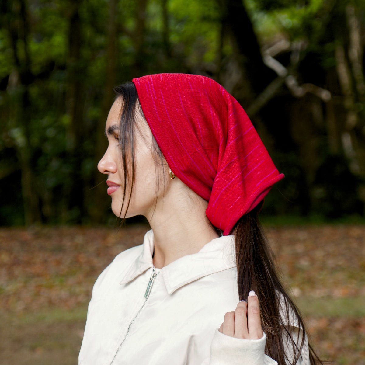 Flamenco Red Merino Beanie Wrap - Limited Edition