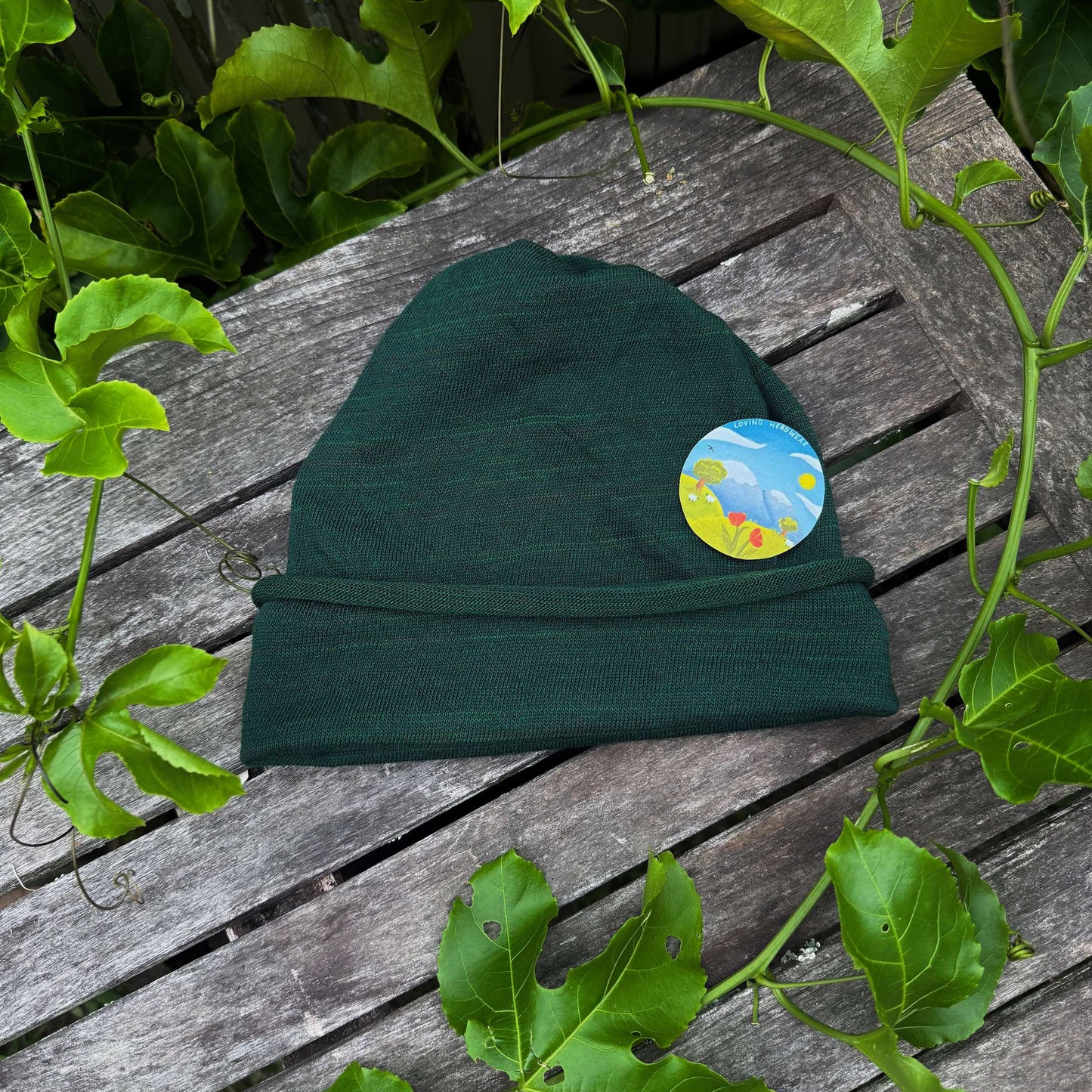 Forest Green Merino Beanie Wrap