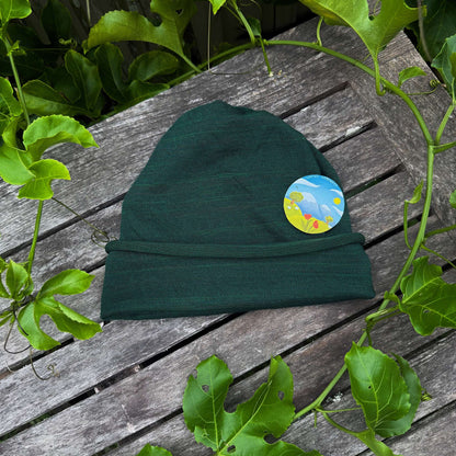 Forest Green Merino Beanie Wrap