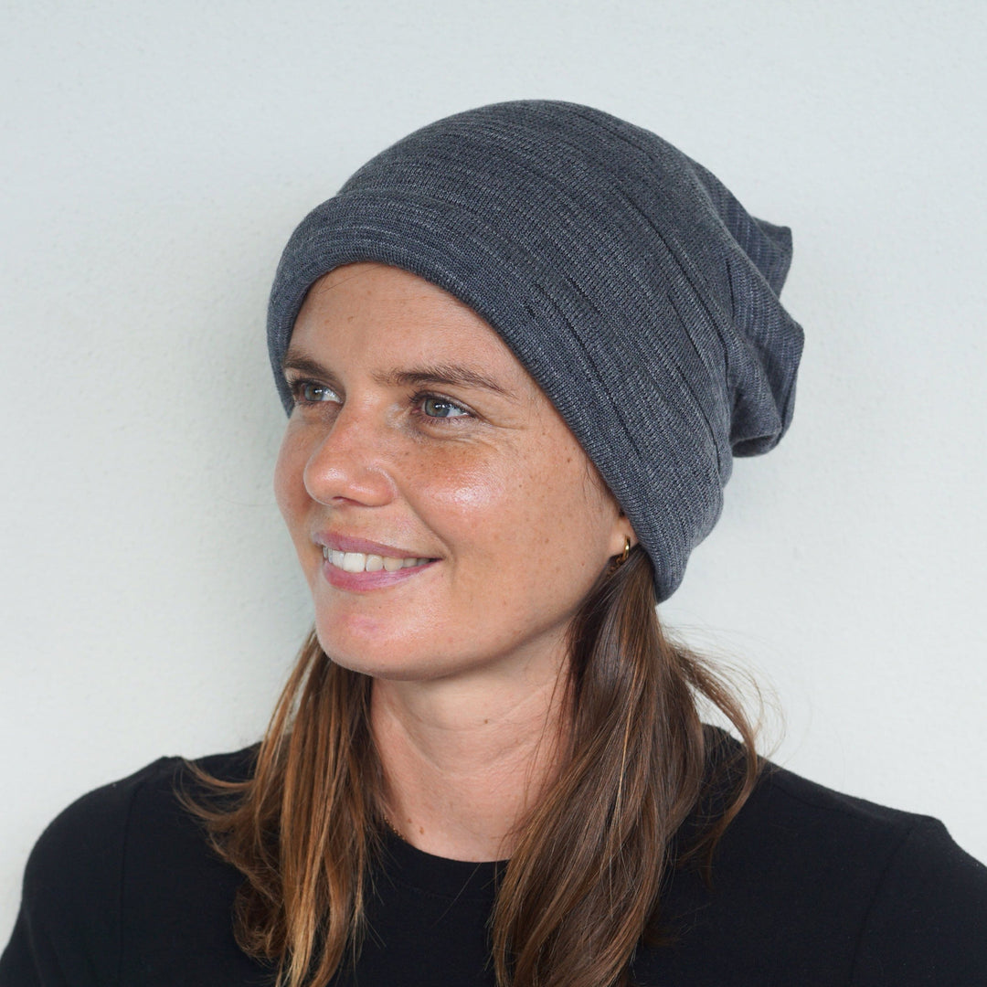 Grey Delight Merino Beanie Wrap