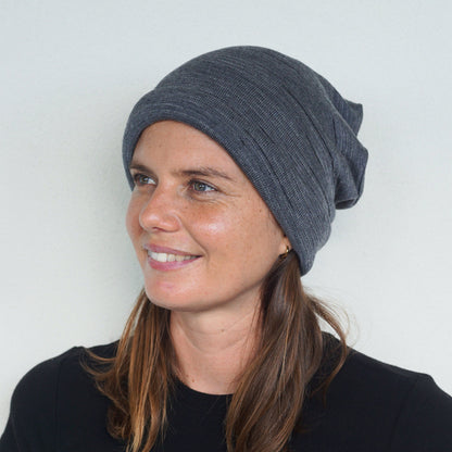 Grey Delight Merino Beanie Wrap