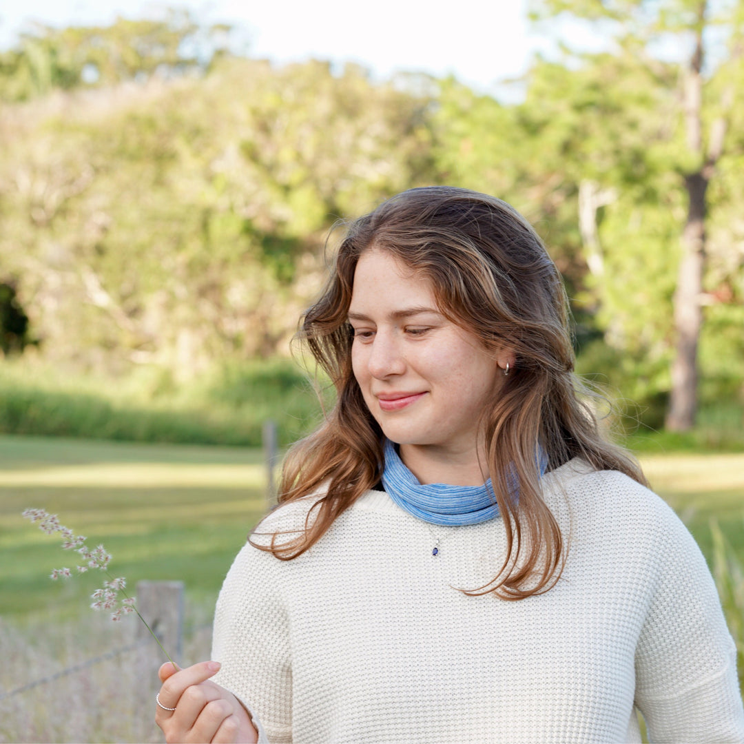 Ice Blue Merino Wide Headband