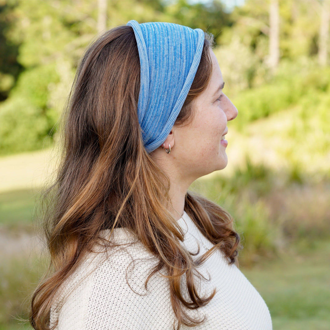Ice Blue Merino Wide Headband