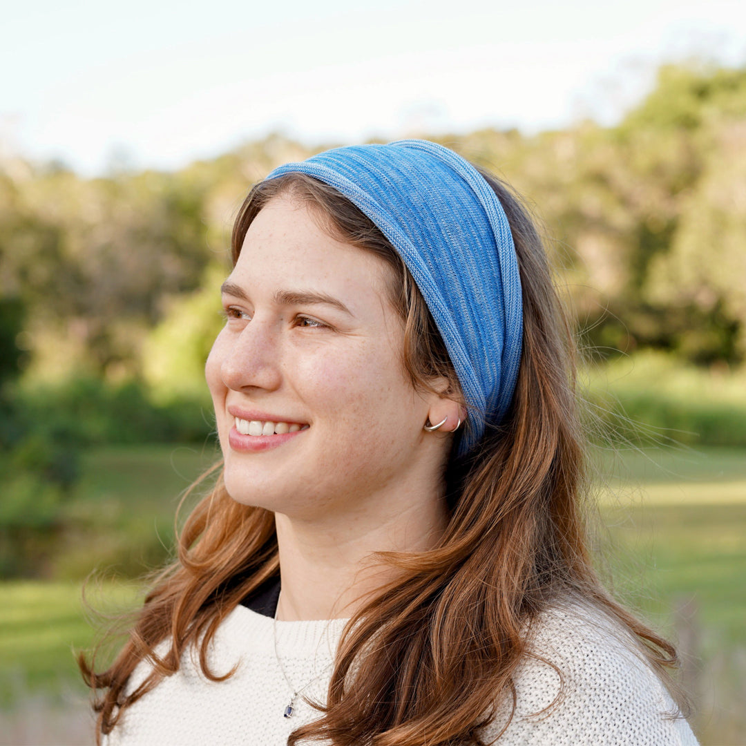 Ice Blue Merino Wide Headband