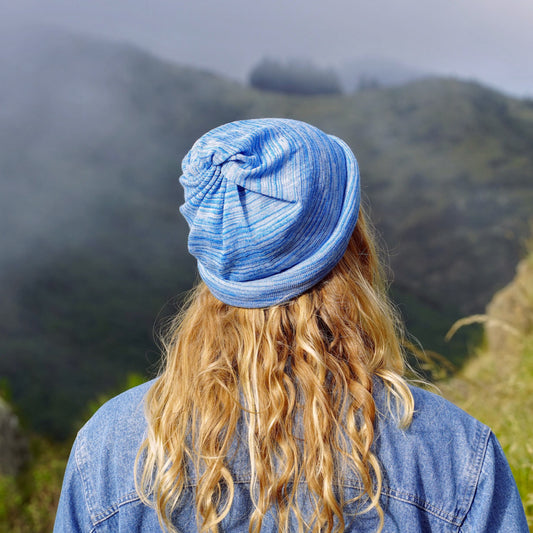 Ice Blue Merino Beanie Wrap