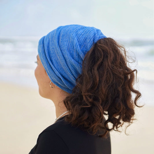 Ice Blue Merino Beanie Wrap
