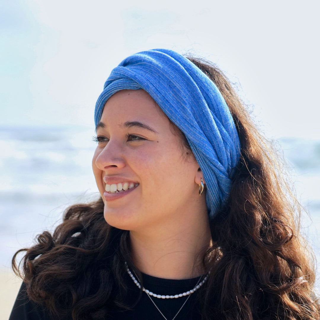 Ice Blue Merino Beanie Wrap