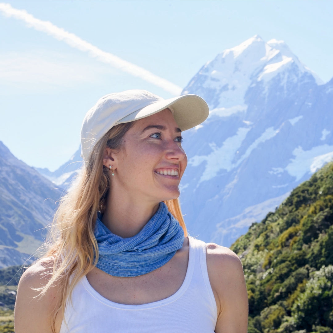 Ice Blue Merino Beanie Wrap