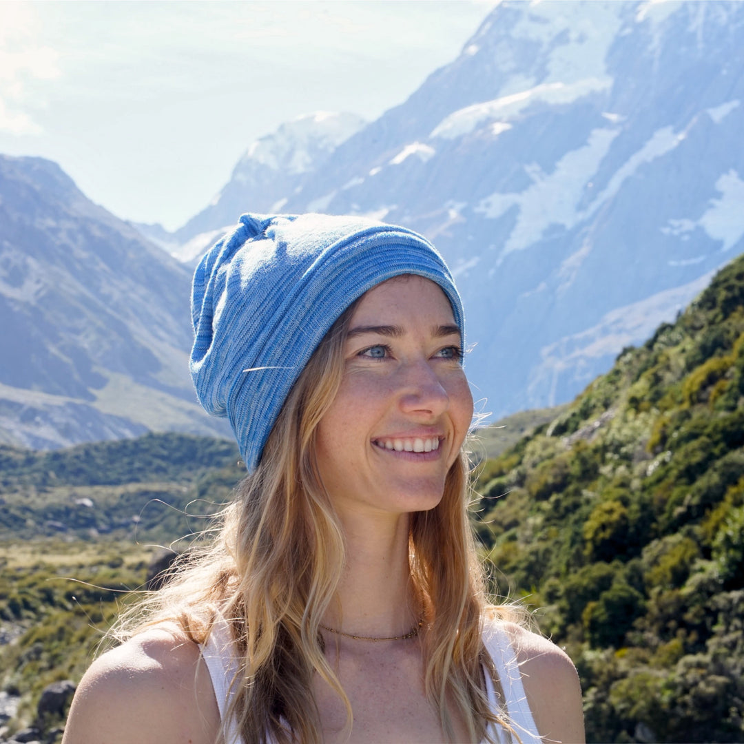 Ice Blue Merino Beanie Wrap