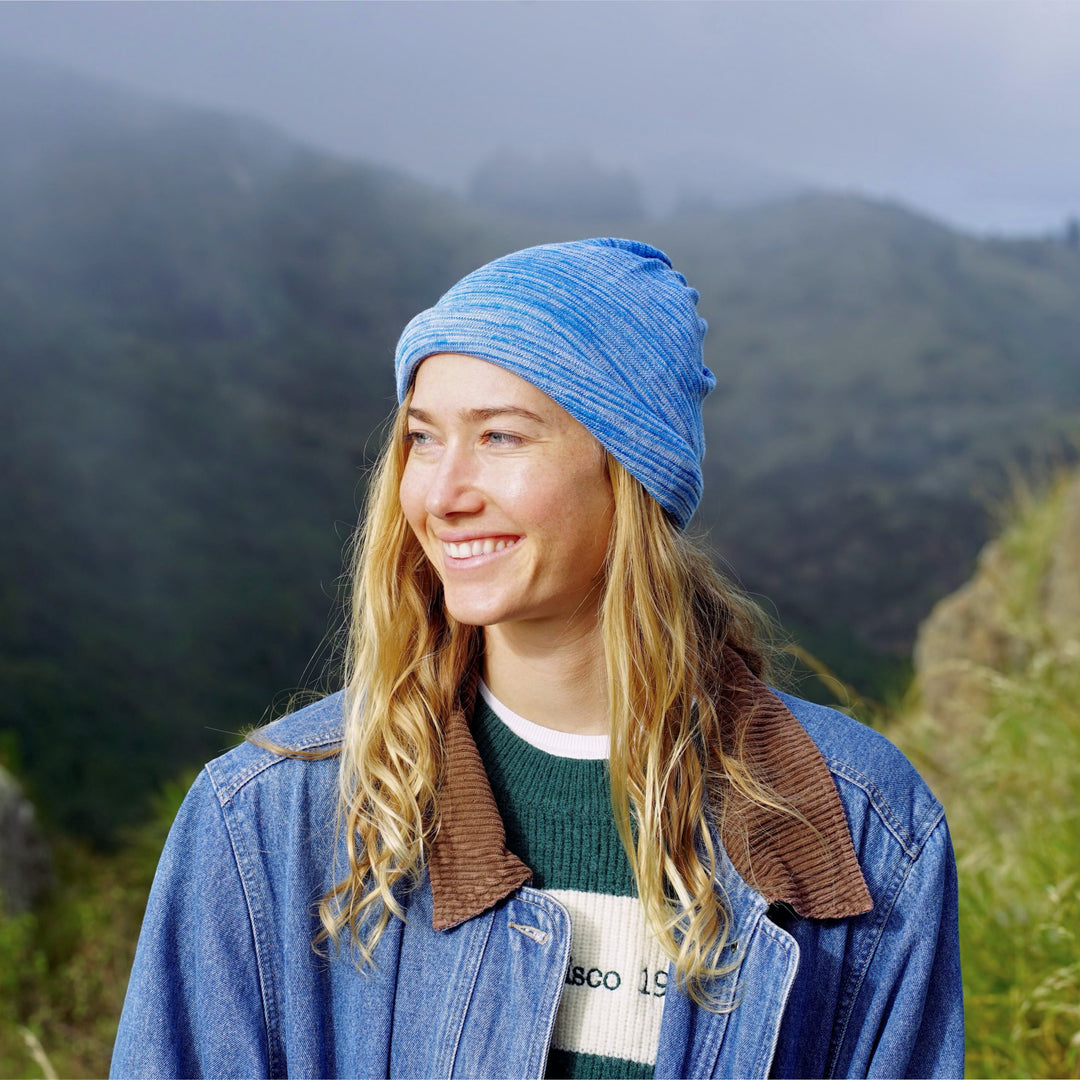 Ice Blue Merino Beanie Wrap