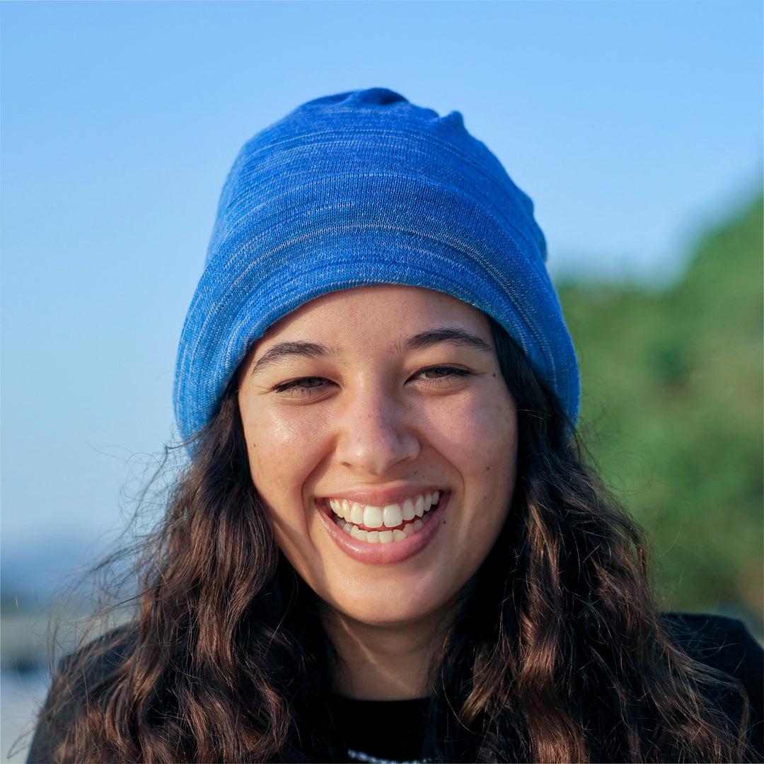 Ice Blue Merino Beanie Wrap