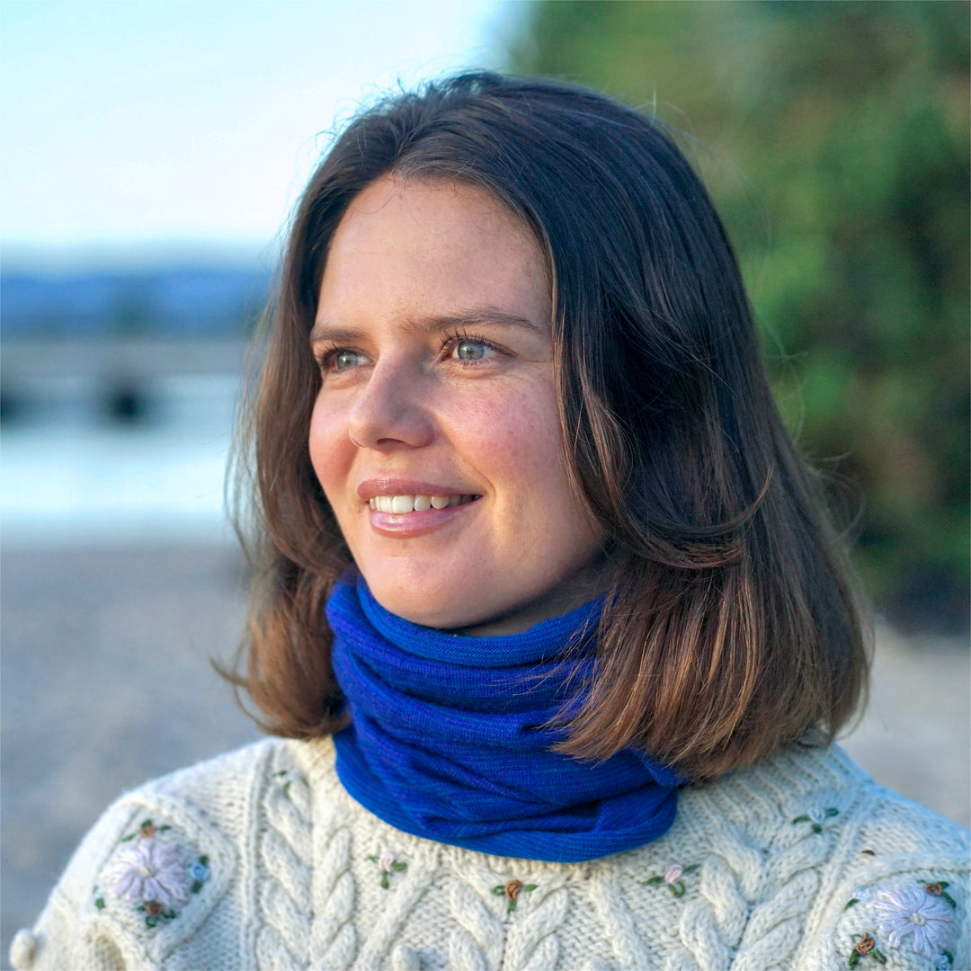 Lapis Blue Merino Beanie Wrap