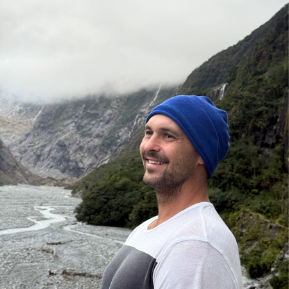 Sapphire Blue Merino Beanie Wrap