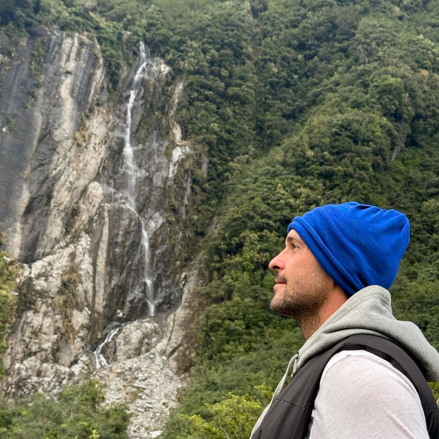 Sapphire Blue Merino Beanie Wrap