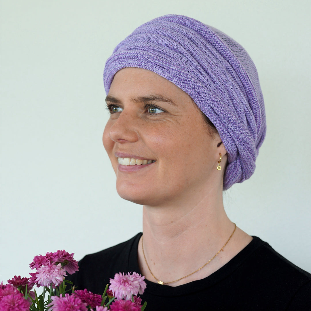Lilac Cream Turban Wrap/ Head Wrap