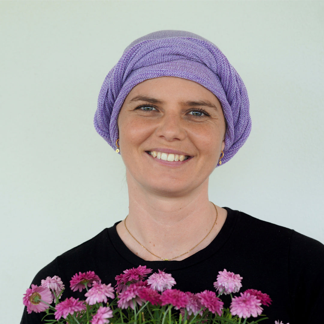 Lilac Cream Turban Wrap/ Head Wrap