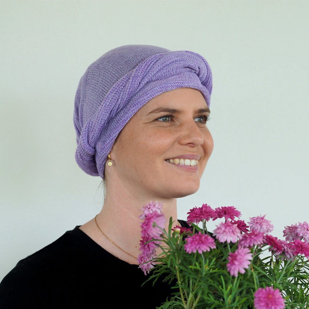 Lilac Cream Turban Wrap/ Head Wrap
