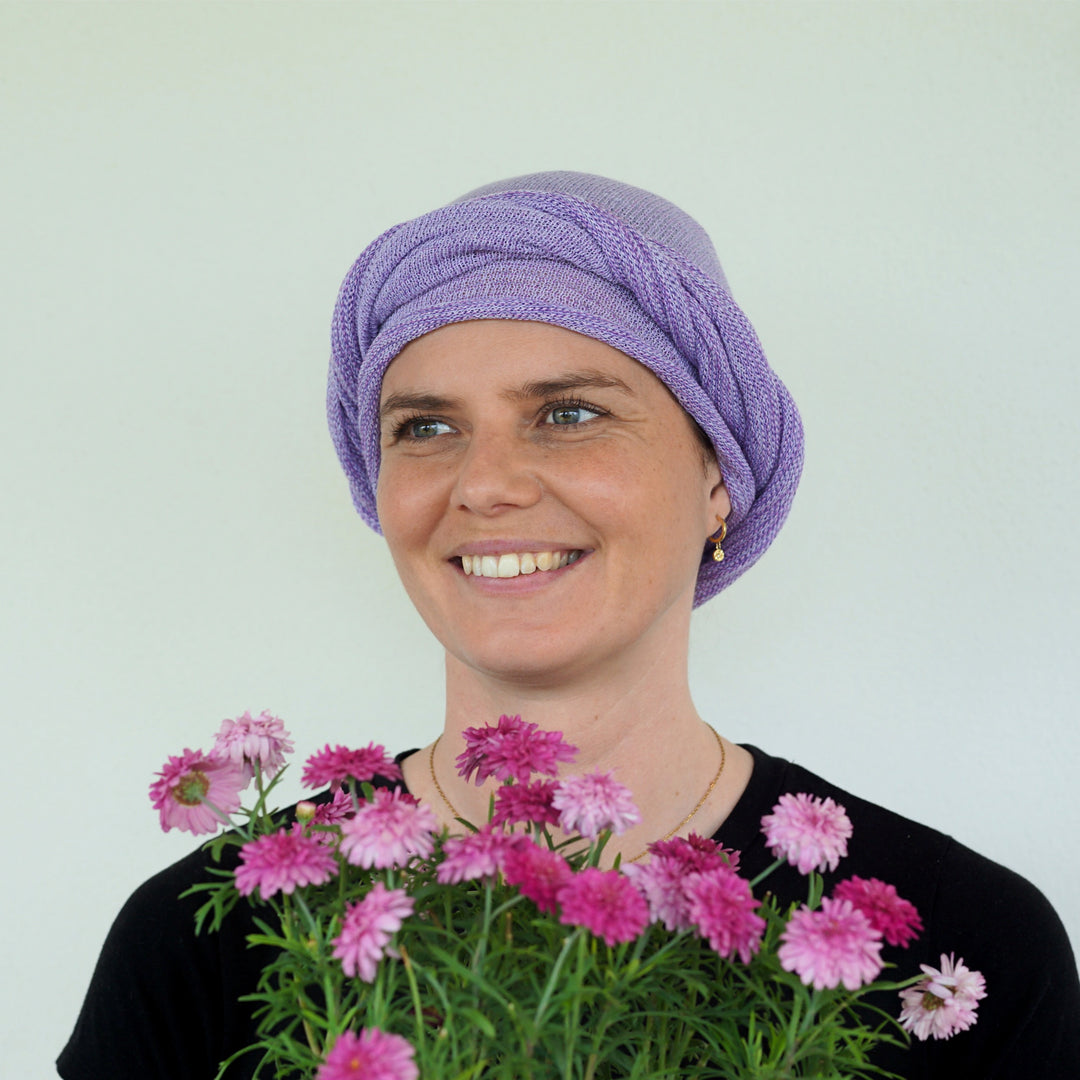 Lilac Cream Turban Wrap/ Head Wrap