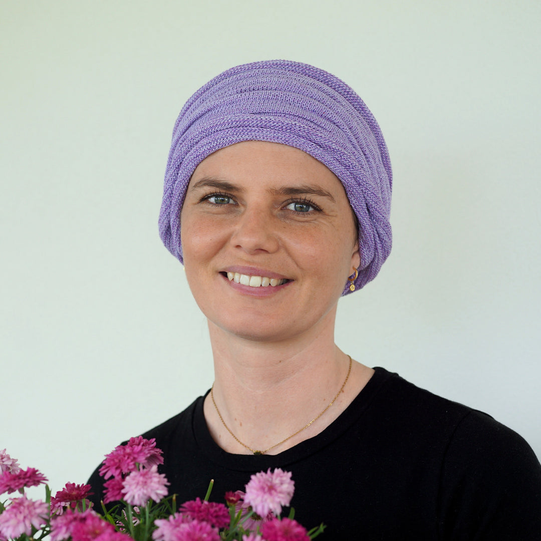 Lilac Cream Turban Wrap/ Head Wrap