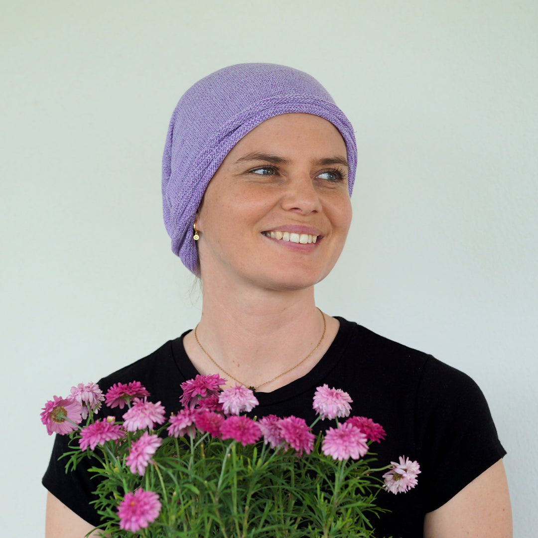 Lilac Cream Turban Wrap/ Head Wrap