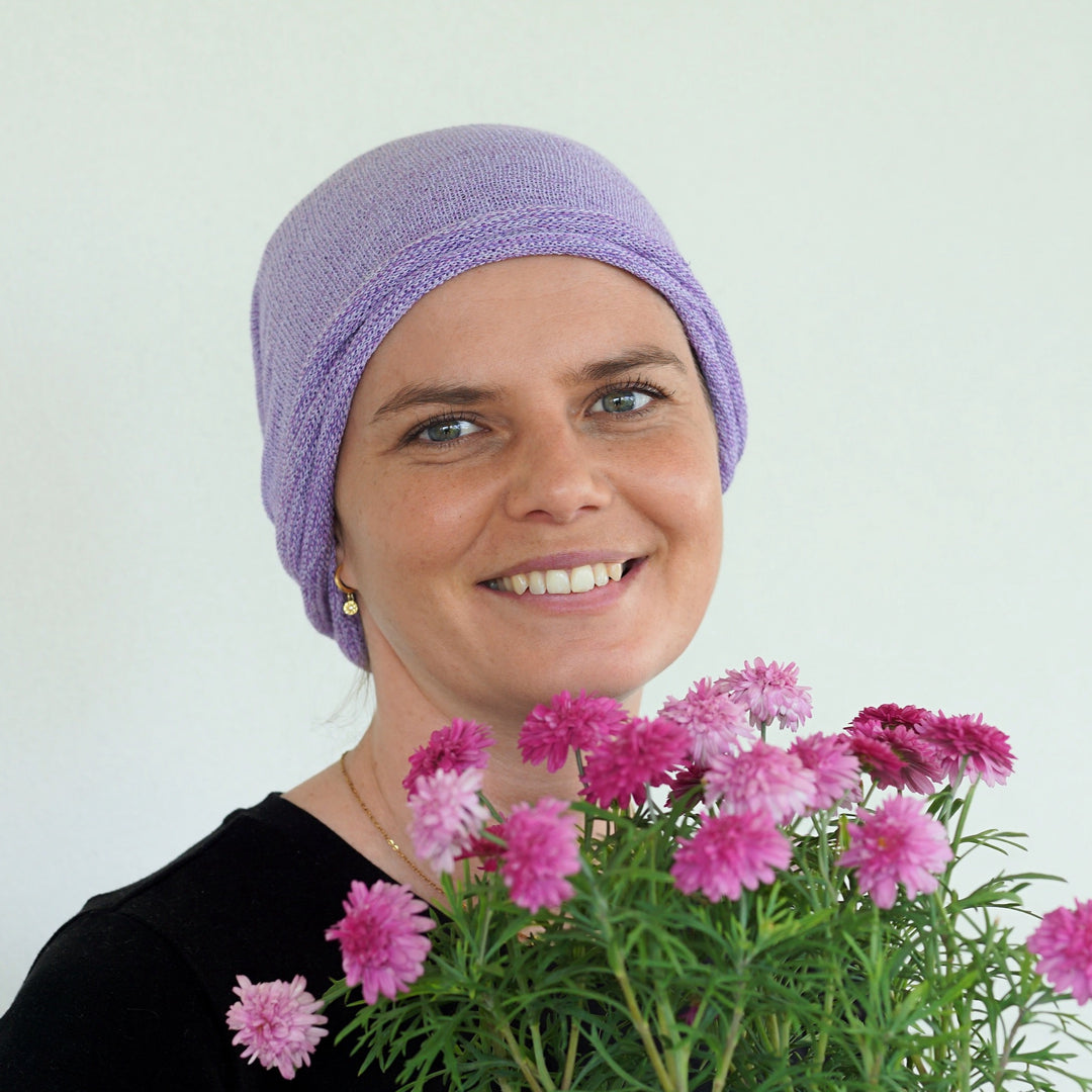 Lilac Cream Turban Wrap/ Head Wrap