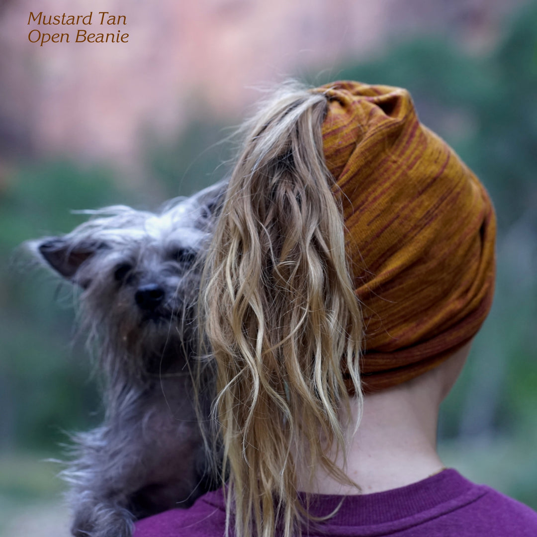 Merino Beanie Wrap - Mustard Tan