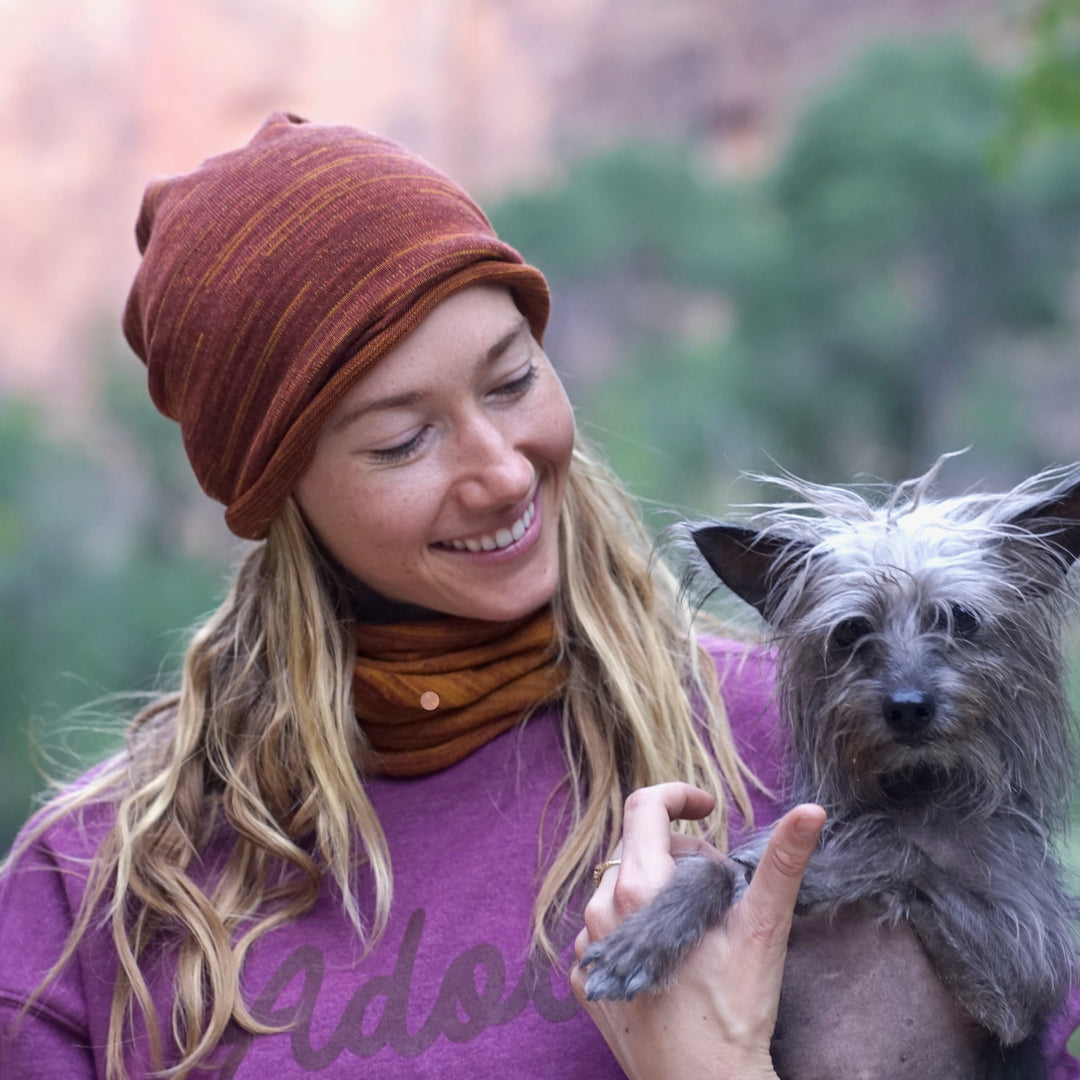 Merino Beanie Wrap - Redwood