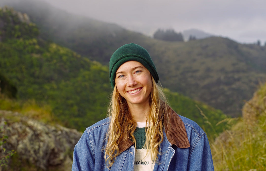 Merino Beanie Wrap - Forest Green