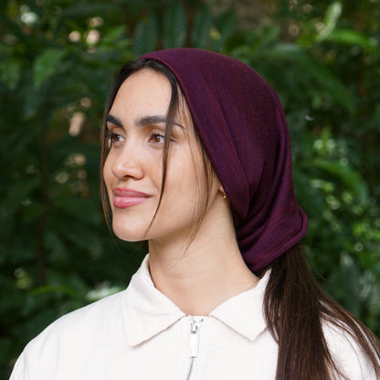 Rustic Plum Merino Beanie Wrap
