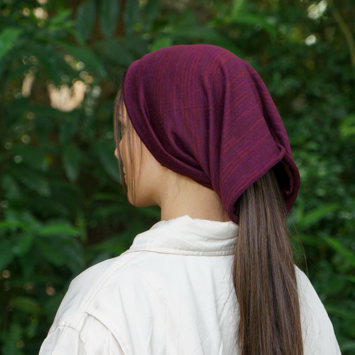 Rustic Plum Merino Beanie Wrap