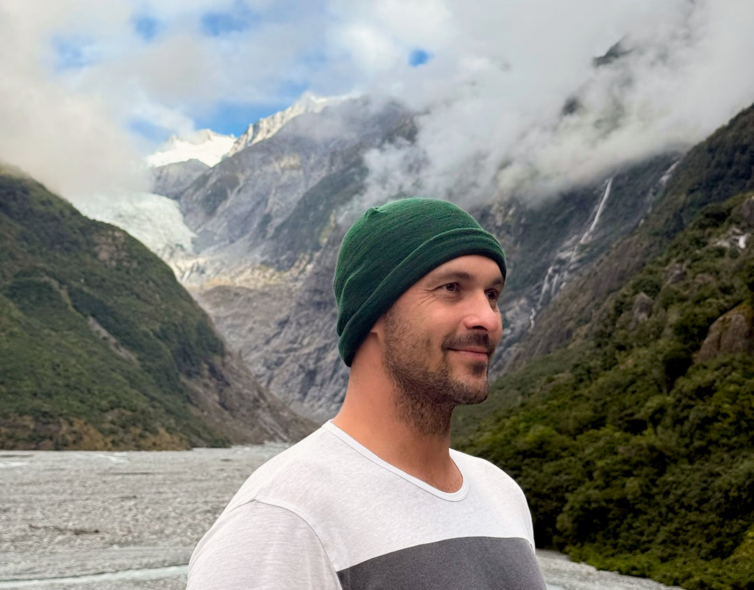 Merino Beanie Wrap - Forest Green