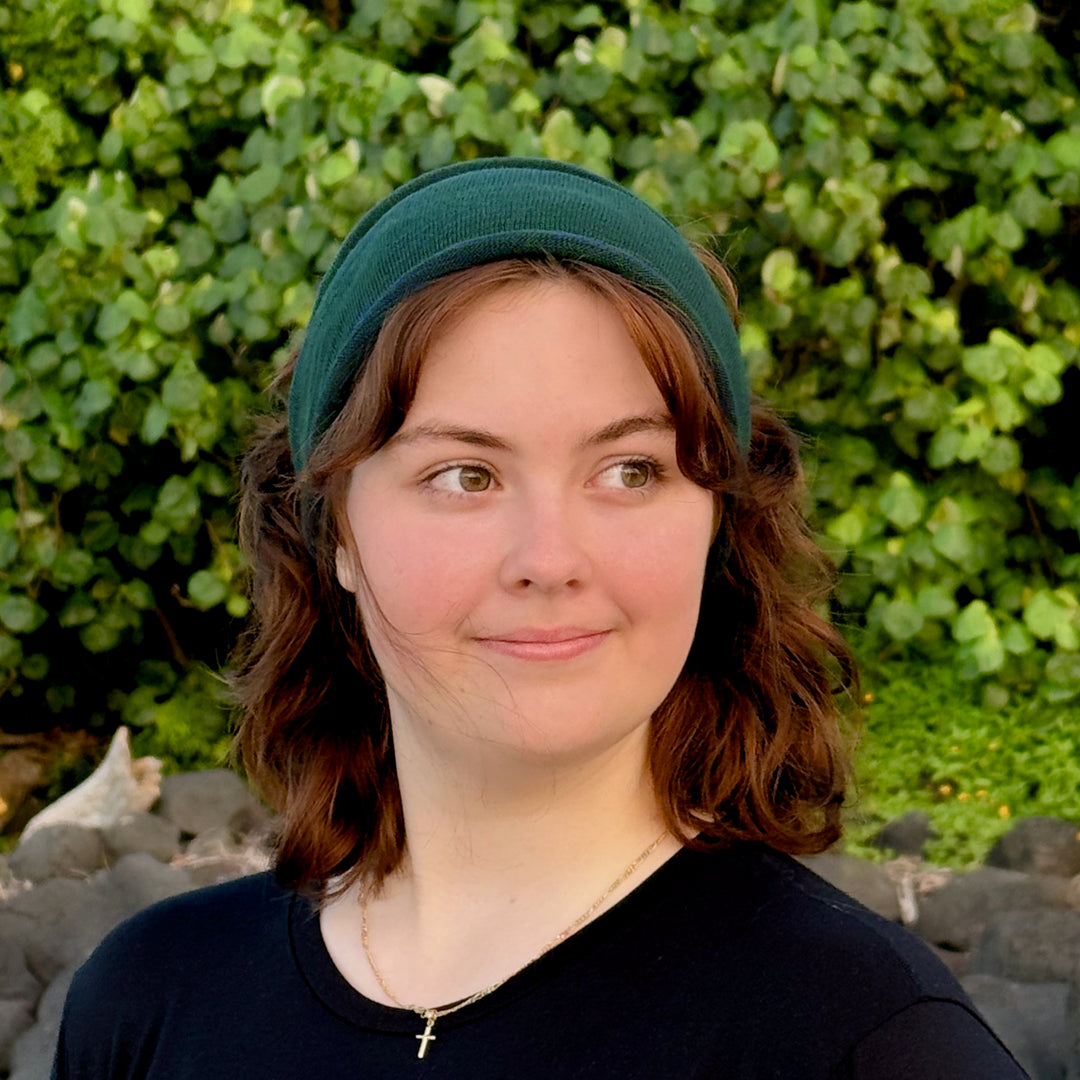 Merino Wide Headband - Forest Green