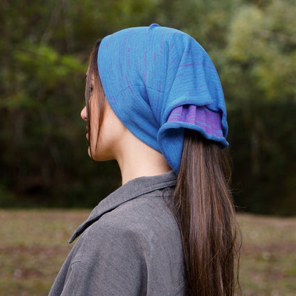 Amethyst & Blue Reversible Merino Beanie Wrap