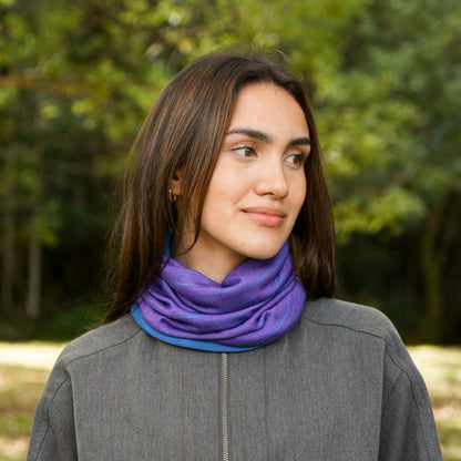 Amethyst & Blue Reversible Merino Beanie Wrap