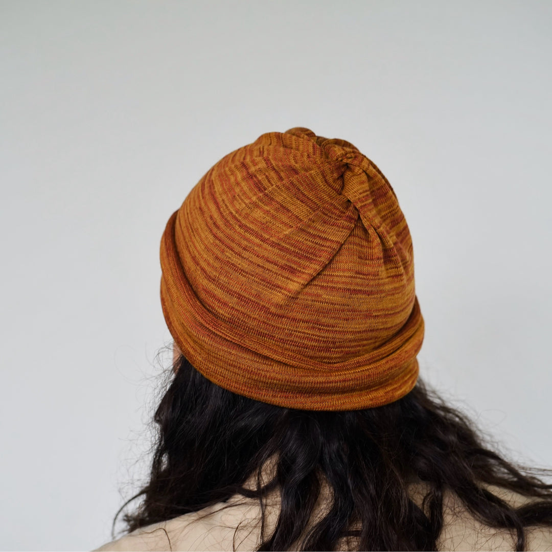 Mustard Tan Merino Beanie Wrap
