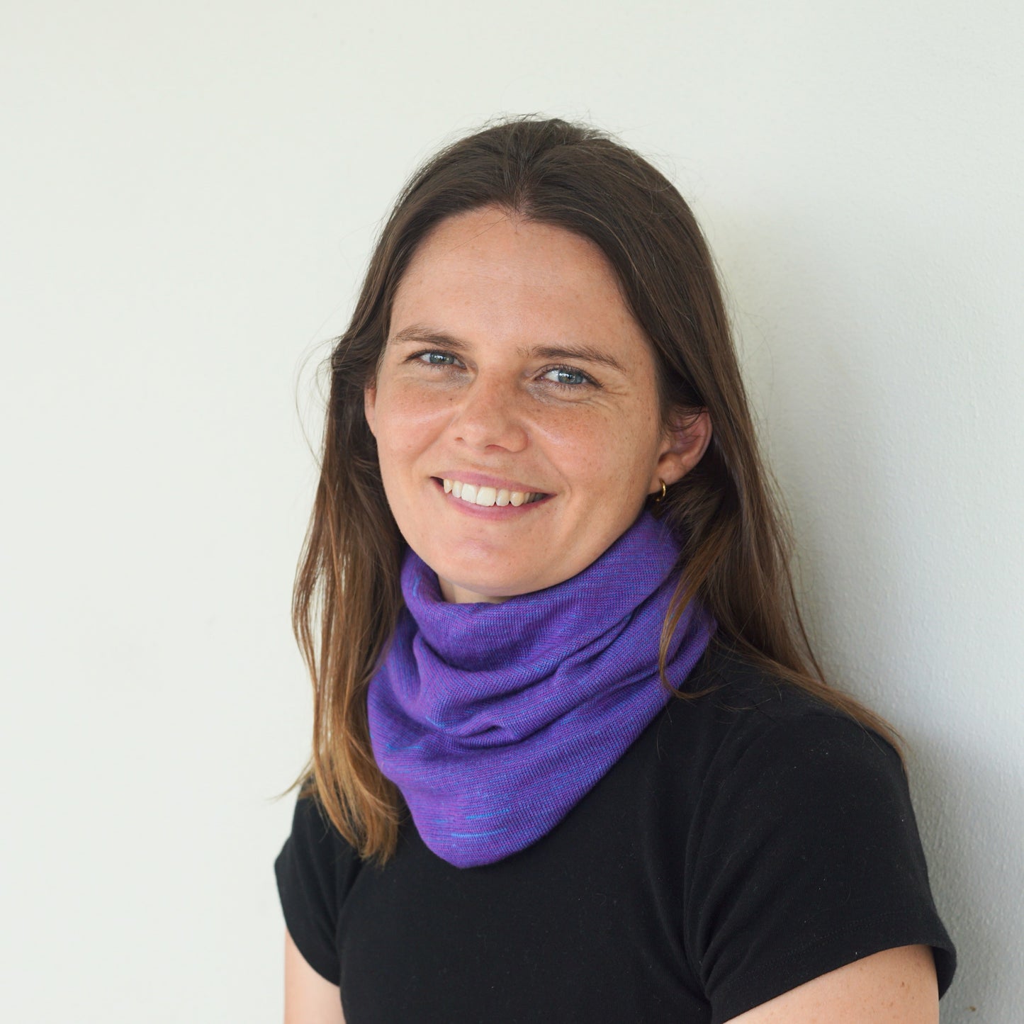 Amethyst & Blue Reversible  Merino Beanie Wrap