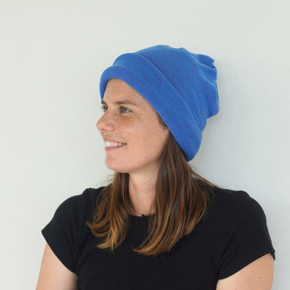 Amethyst & Blue Reversible  Merino Beanie Wrap