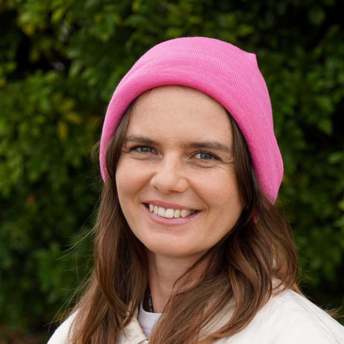 Rose Pink Merino Beanie Wrap