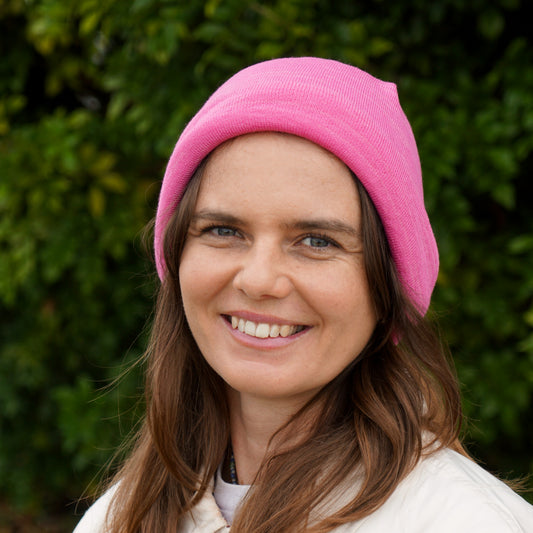 Rose Pink Merino Beanie Wrap