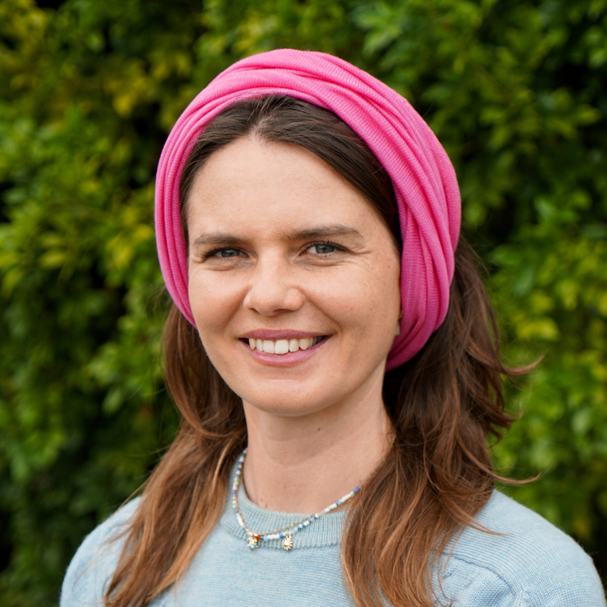 Rose Pink Merino Beanie Wrap