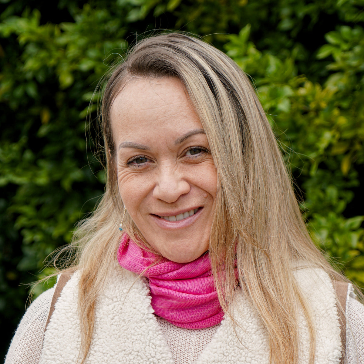 Rose Pink Merino Beanie Wrap