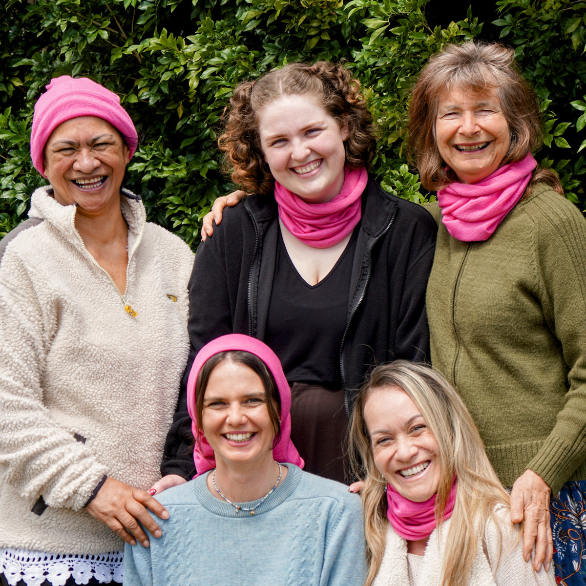 Rose Pink Merino Beanie Wrap