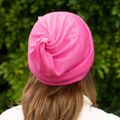 Rose Pink Merino Beanie Wrap