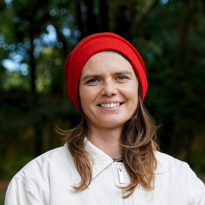 Rich Red Merino Beanie Wrap