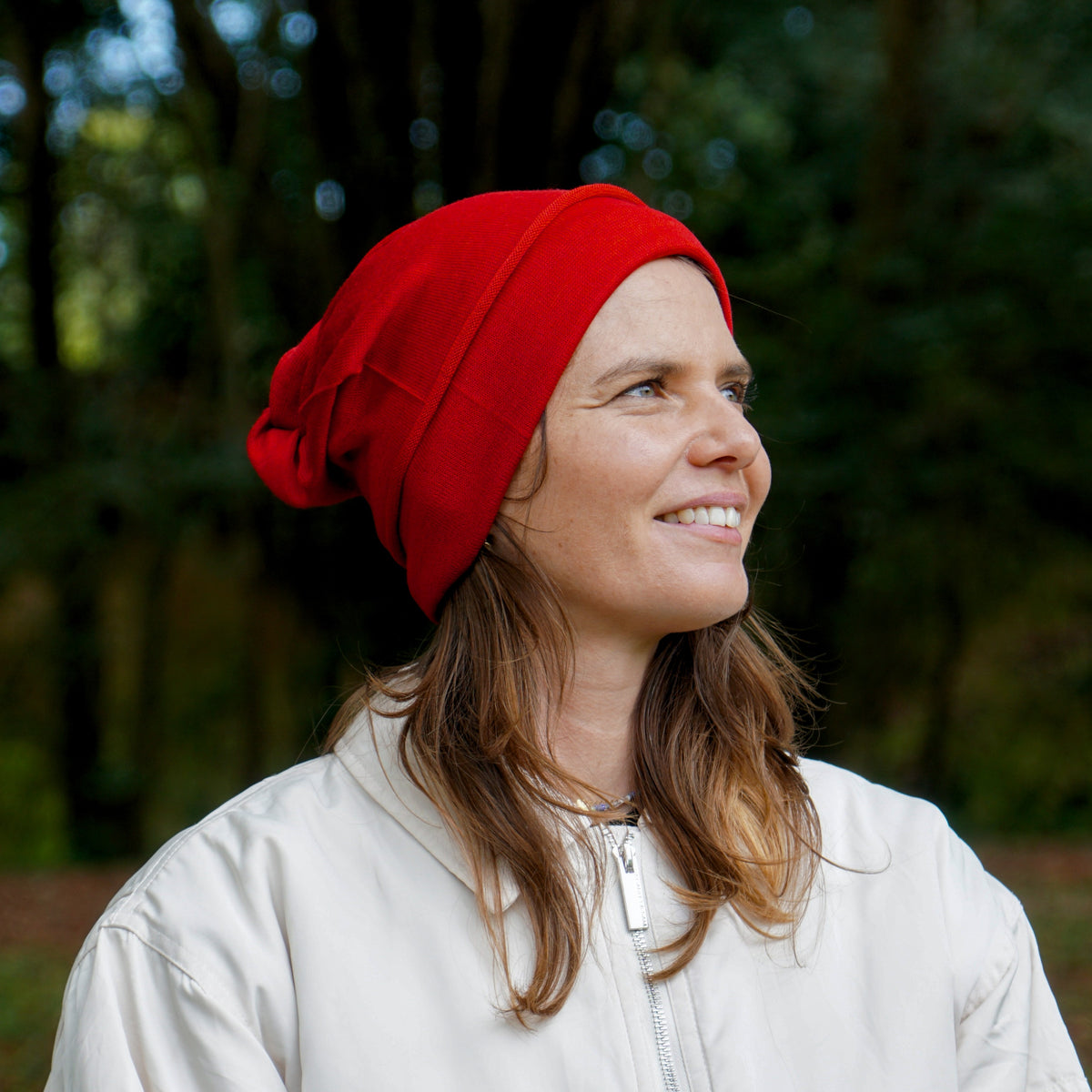 Rich Red Merino Beanie Wrap
