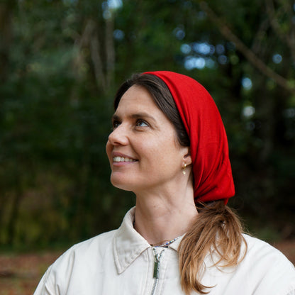 Rich Red Merino Beanie Wrap