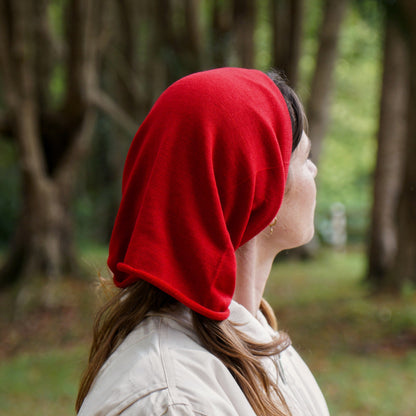 Rich Red Merino Beanie Wrap