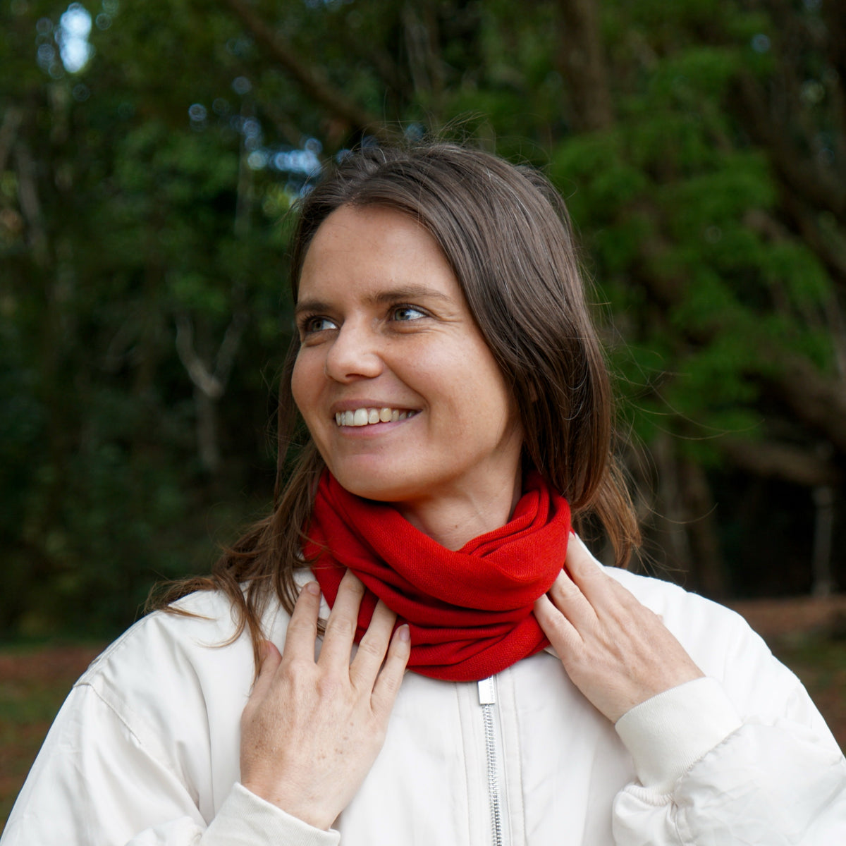Rich Red Merino Beanie Wrap