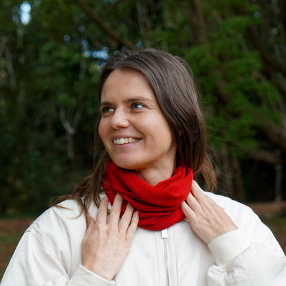 Rich Red Merino Beanie Wrap