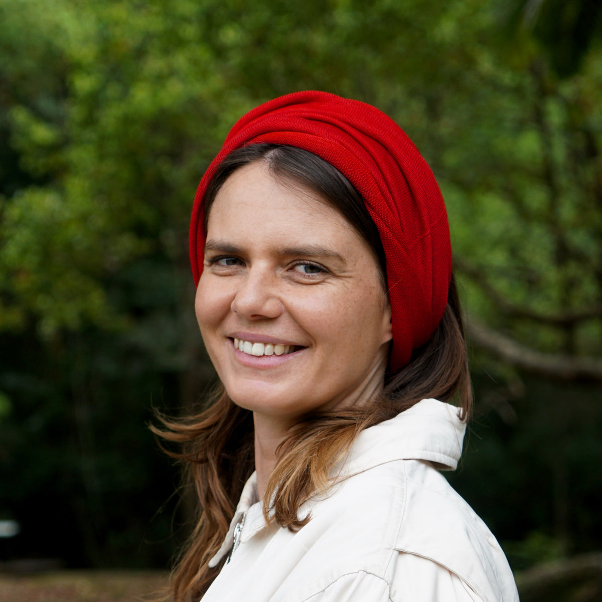 Rich Red Merino Beanie Wrap